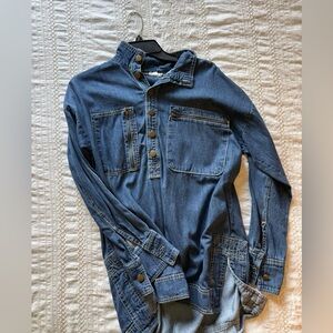 Pilcro Classic Blue Denim Shirt Anthropologie